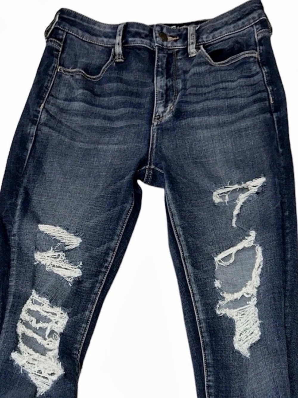 American Eagle Outfitters Super High Rise Stretch Jegging Sz 8 Distressed Jeans